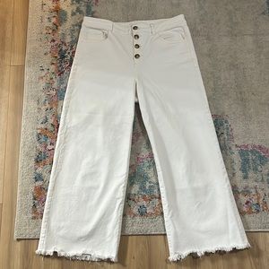 Loft Wide leg White Jeans